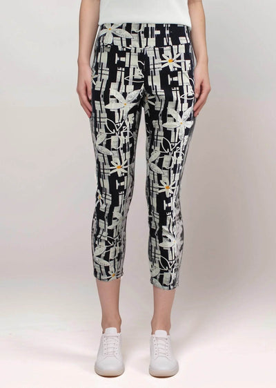 Graphic Daisy Tulip Hem Pants - Dream Pants