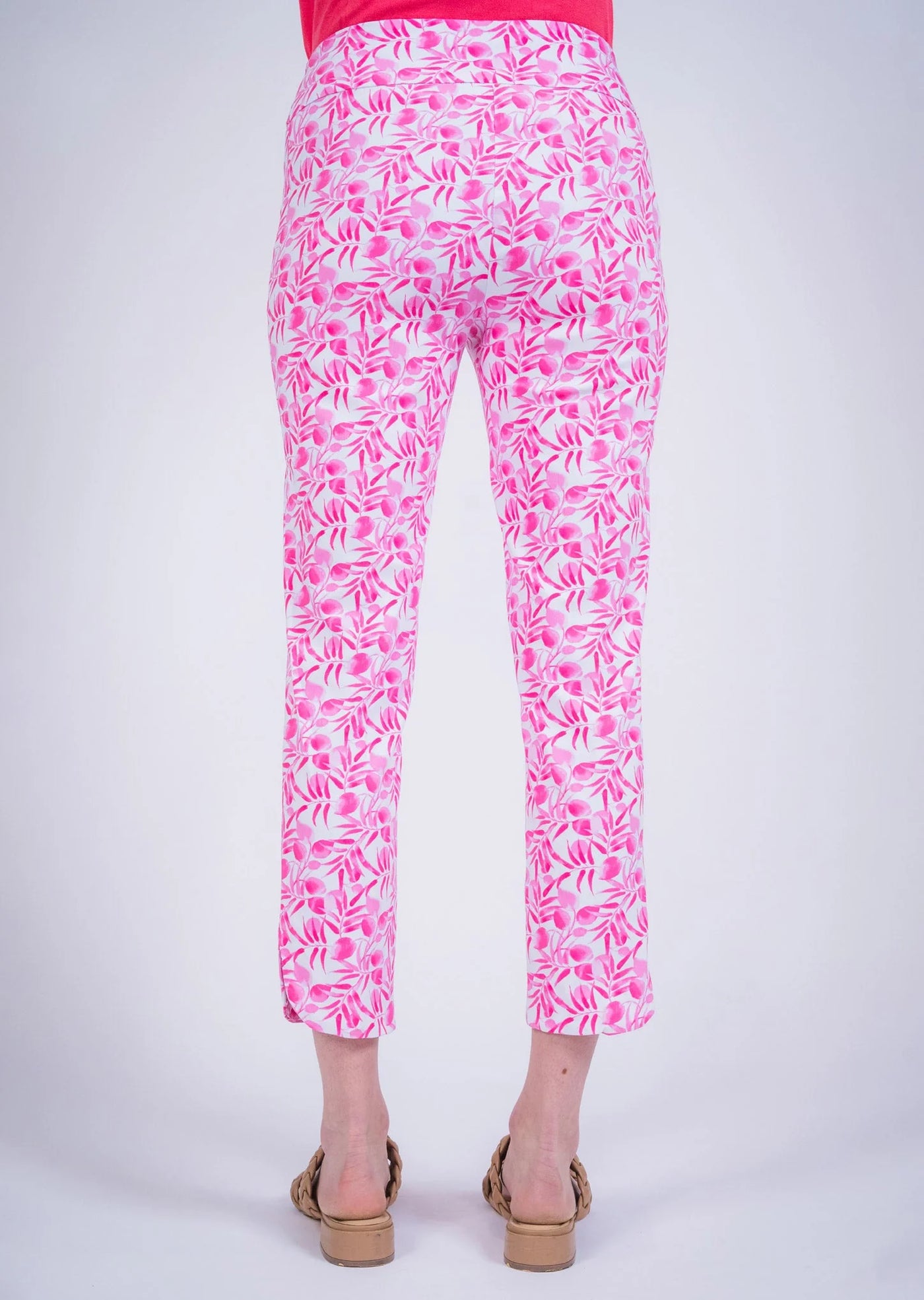 Pink Berry Print 28" Slim Ankle Pant Lisette L