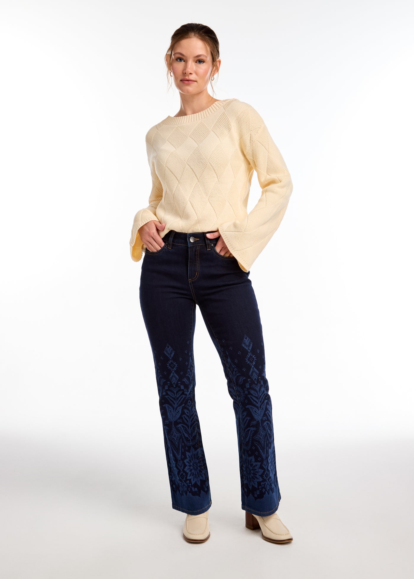 Long Sleeve Boat Neck Sweater French Dressing Jeans