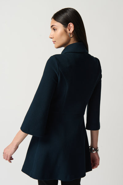 Joseph Ribkoff Textured Jacquard Peplum Coat 