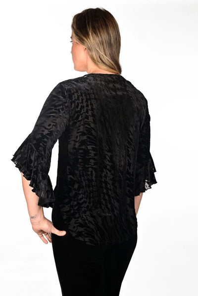 Frank Lyman Ruffled Half-Zip Top 