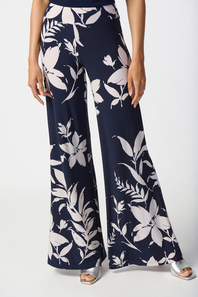 Joseph Ribkoff Floral Print Silky Knit Pull-On Pants 