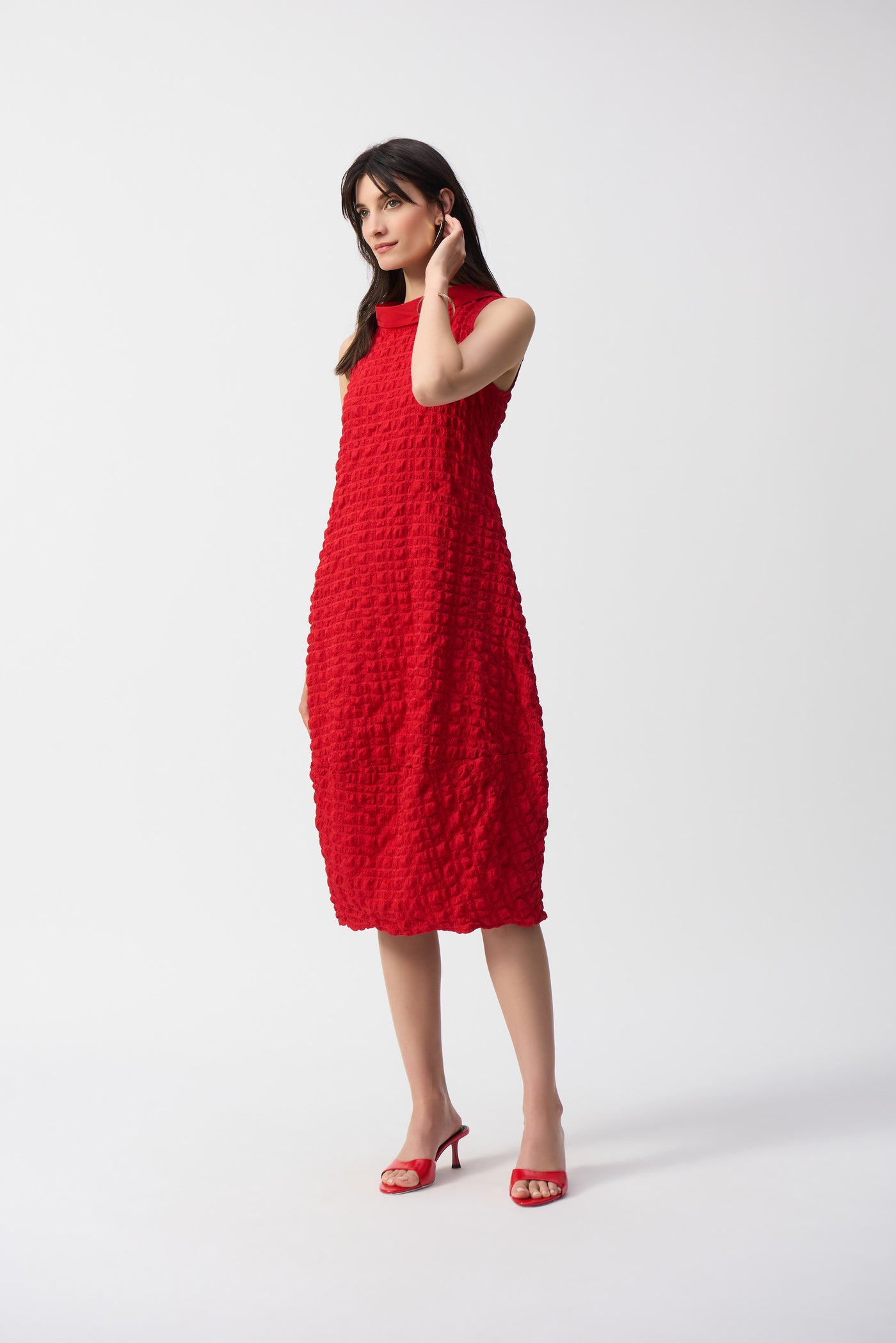 Textured Woven Sleeveless Cocoon Dress Joseph Ribkoff