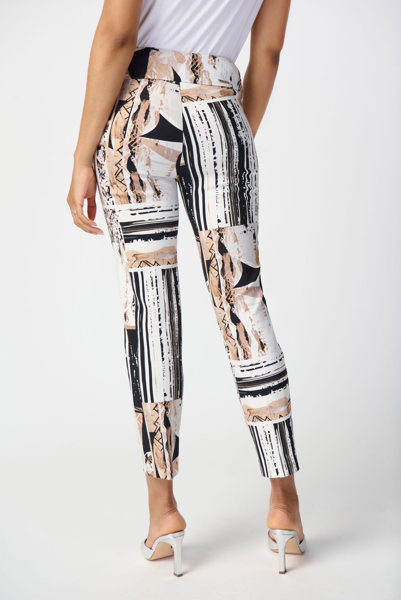 Joseph Ribkoff Patchwork Print Cropped Pants 