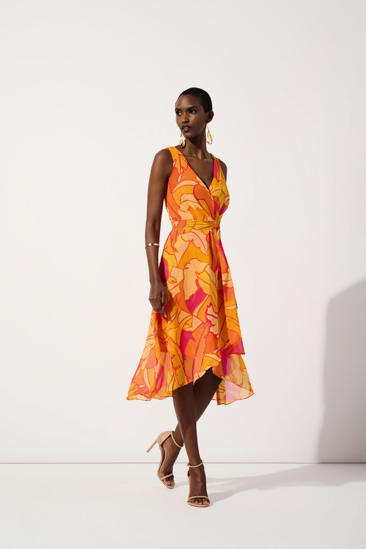 Chiffon Tropical Print Fit and Flare Dress Joseph Ribkoff