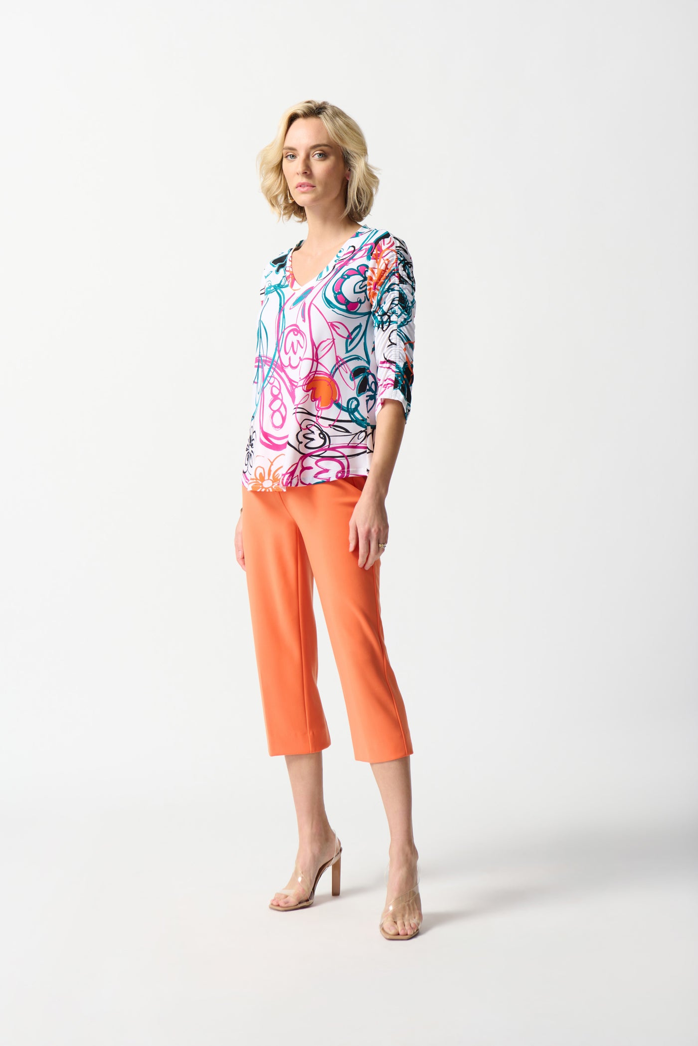 Joseph Ribkoff Silky Knit Paisley Print Top 