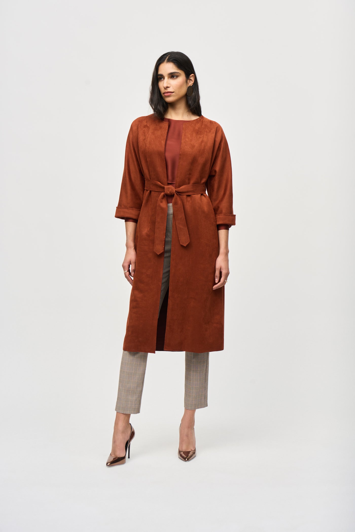 Scuba Suede Straight Fit Coat Joseph Ribkoff