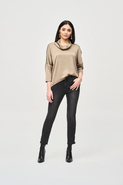 Satin Cowl Collar Top Joseph Ribkoff