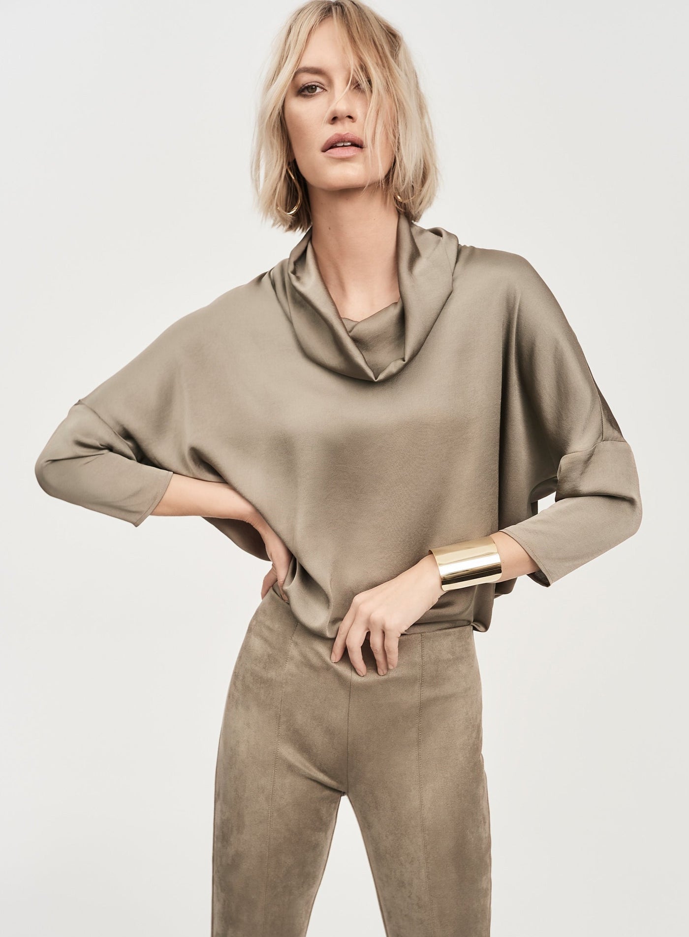 Satin Cowl Collar Top Joseph Ribkoff