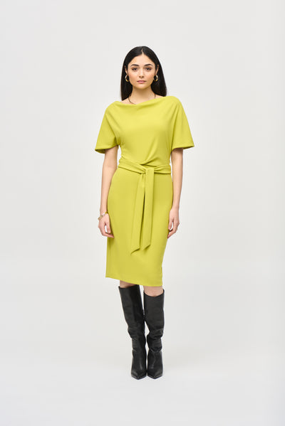 Scuba Crepe Belted Sheath Dress Joseph Ribkoff