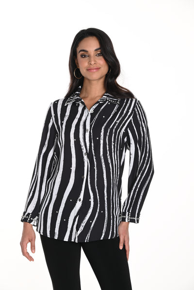 Zebra Stripe Blouse Frank Lyman