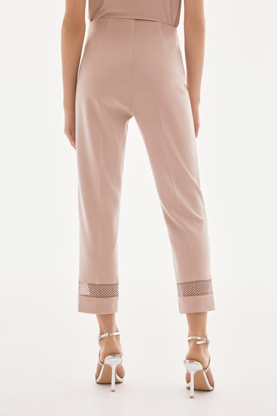 SIlky Knit And Rhinestone Mesh Pants Joseph Ribkoff