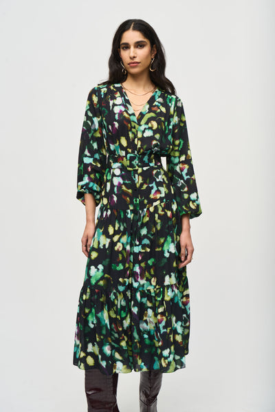 Abstract Print Georgette Maxi Dress Joseph Ribkoff