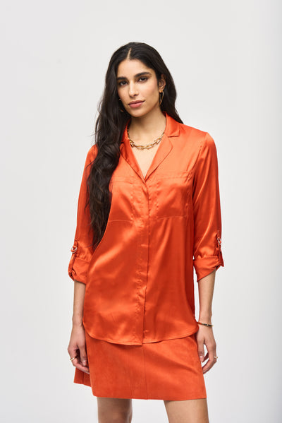 Satin Button-Down Blouse Joseph Ribkoff