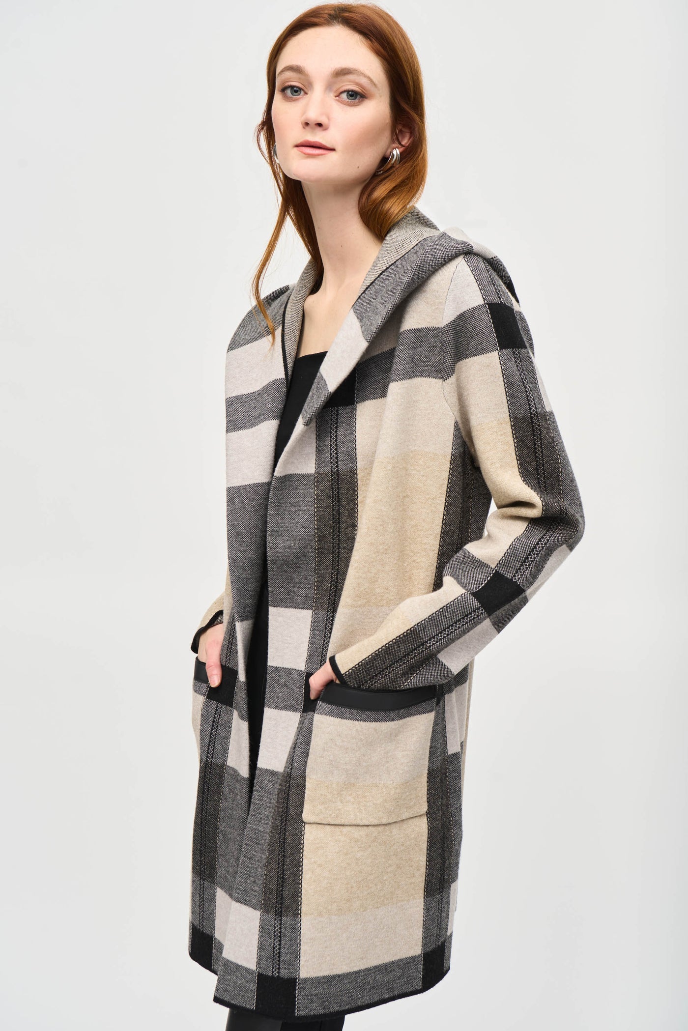 Brushed Jacquard Sweater Cover Up Joseph Ribkoff