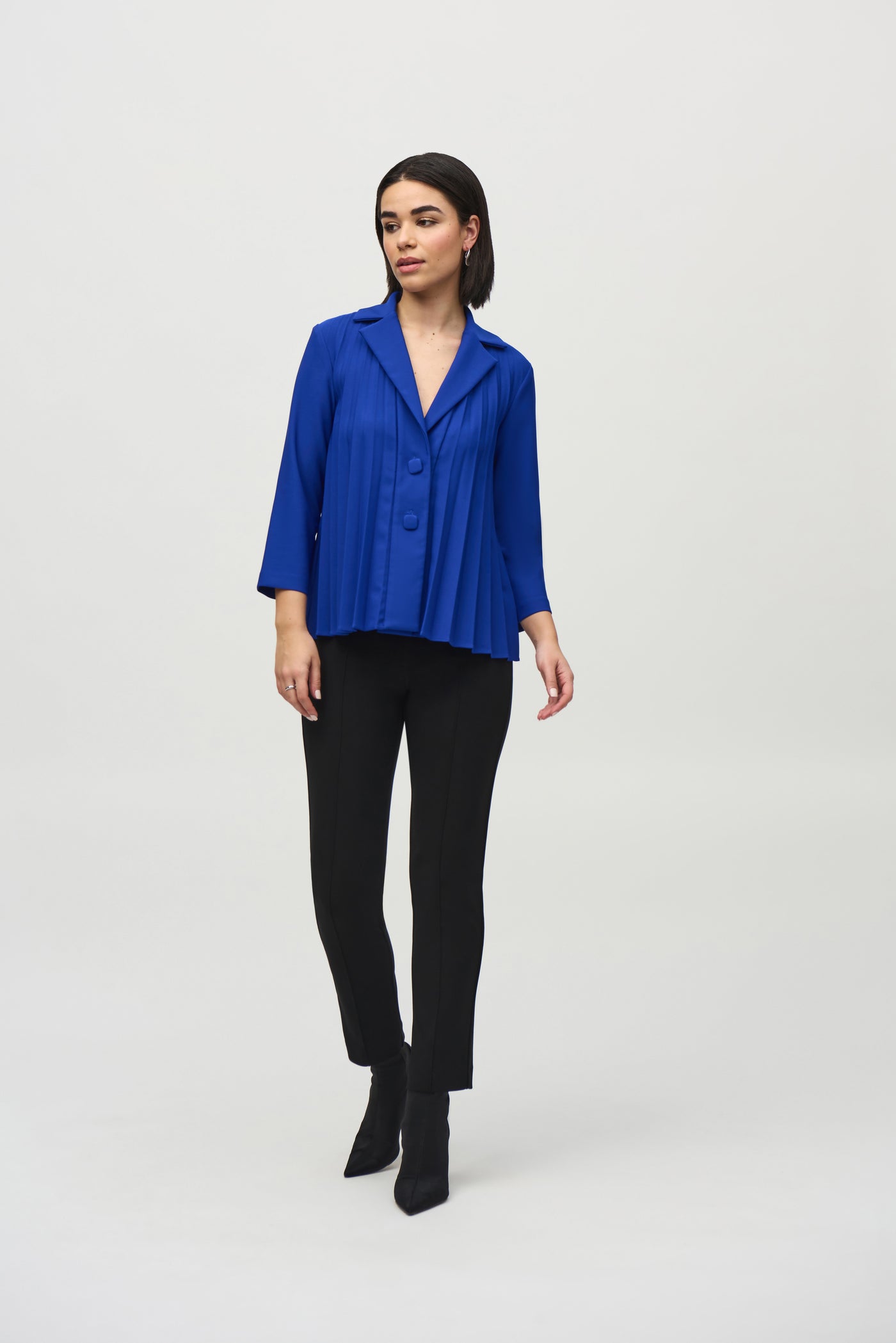 Lux Twill Pleated Trapeze Jacket Joseph Ribkoff