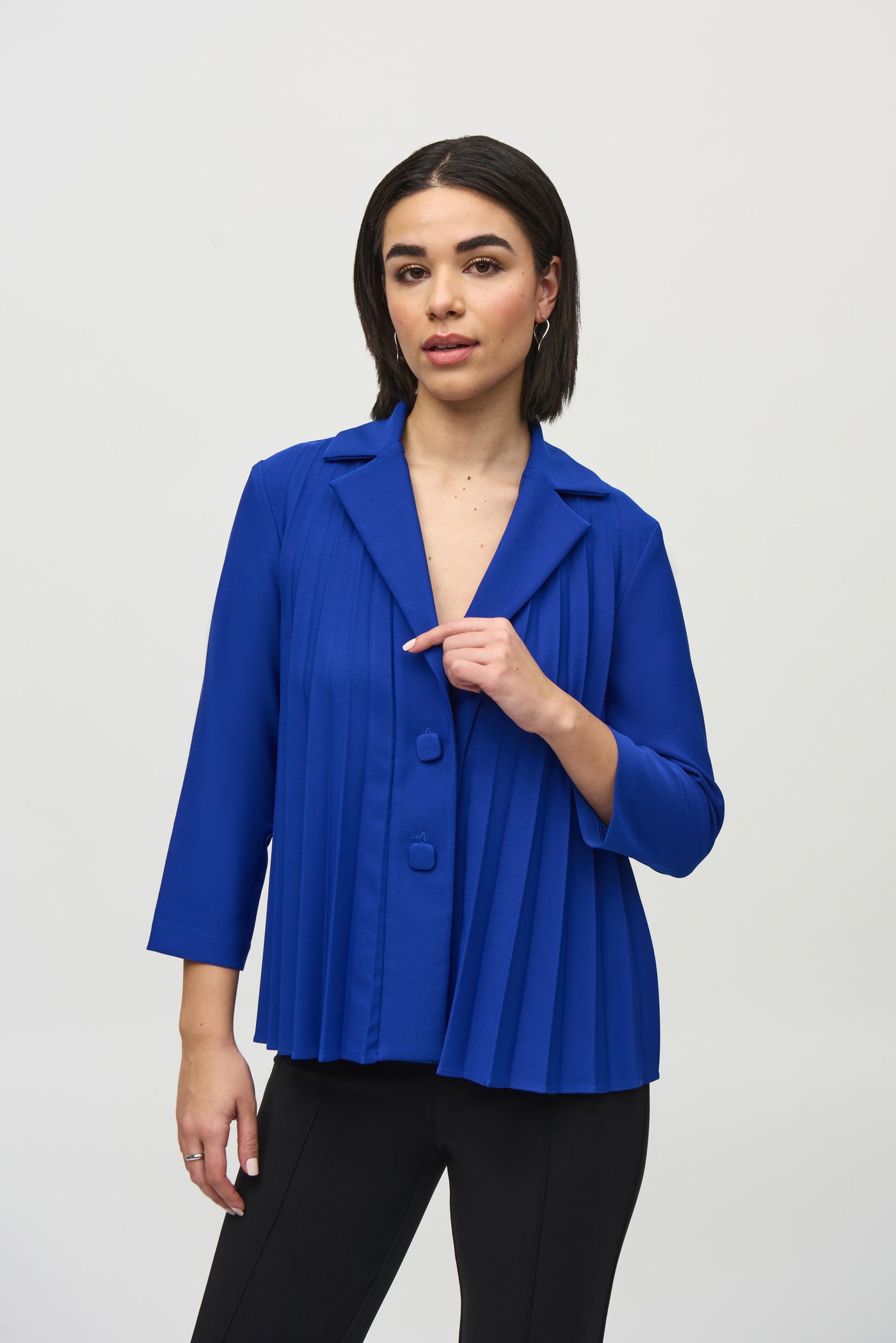 Lux Twill Pleated Trapeze Jacket Joseph Ribkoff