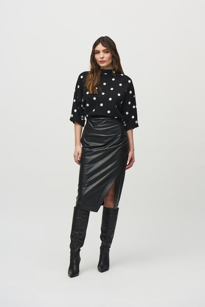 Leatherette Pull-On Pencil Skirt Joseph Ribkoff