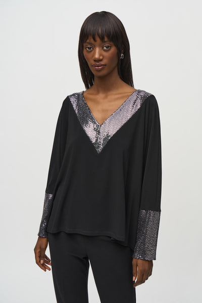 Sequin Detail Top Joseph Ribkoff