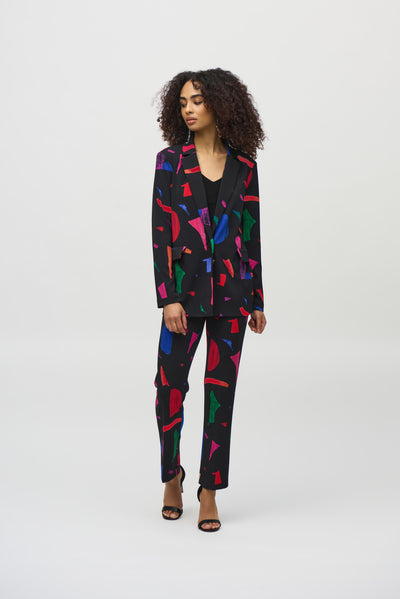 Silky Knit Abstract Print Blazer Joseph Ribkoff