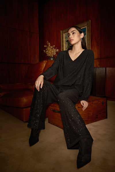 Sequined Sweater Knit Culotte Pants Joseph Ribkoff