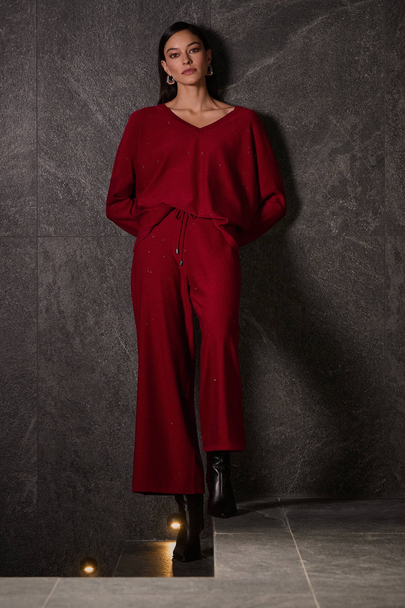 Sequined Sweater Knit Culotte Pants Joseph Ribkoff