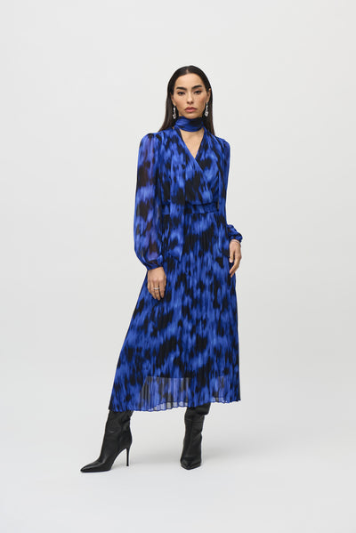 Chiffon Abstract Print Midi Dress Joseph Ribkoff