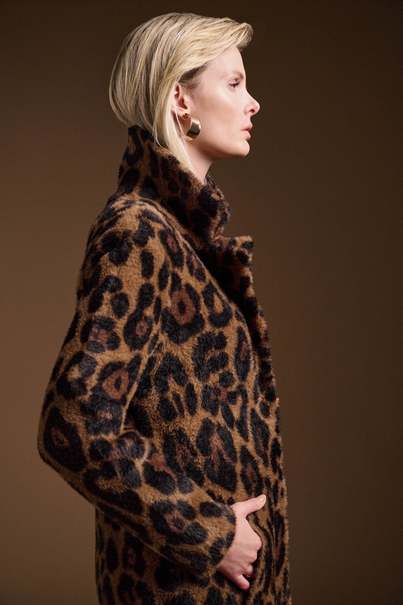 Jacquard Sweater Animal Print Coat Joseph Ribkoff