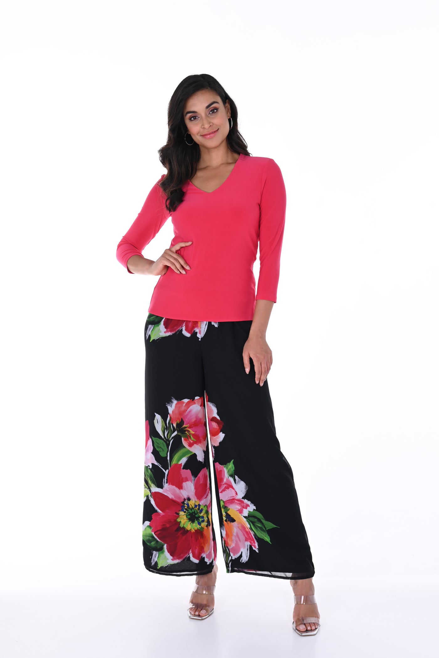 Frank Lyman Floral Chiffon Pants 