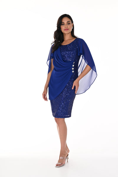 Chiffon Overlay Sequins Dress Frank Lyman