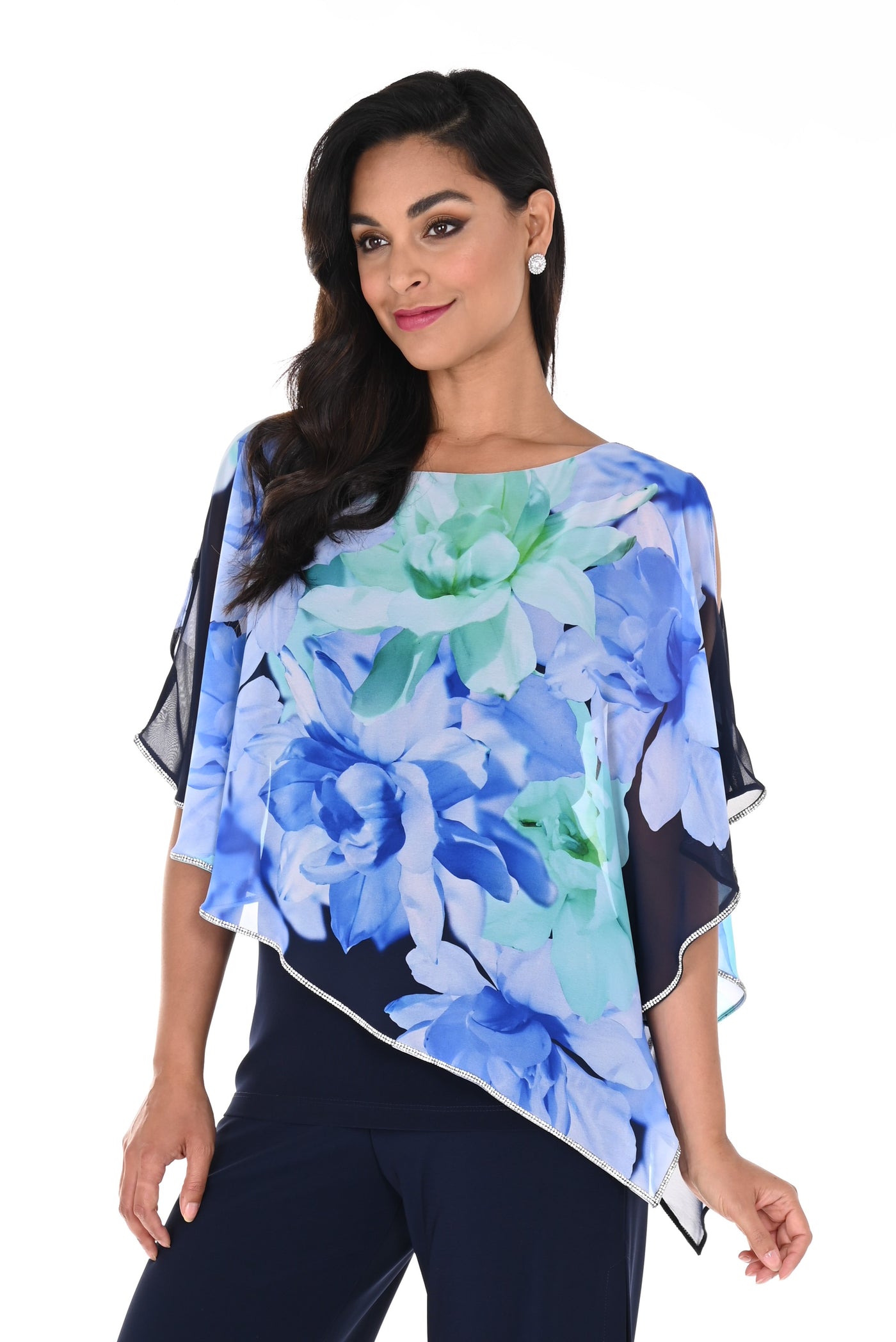 Overlay Floral Print Top Frank Lyman