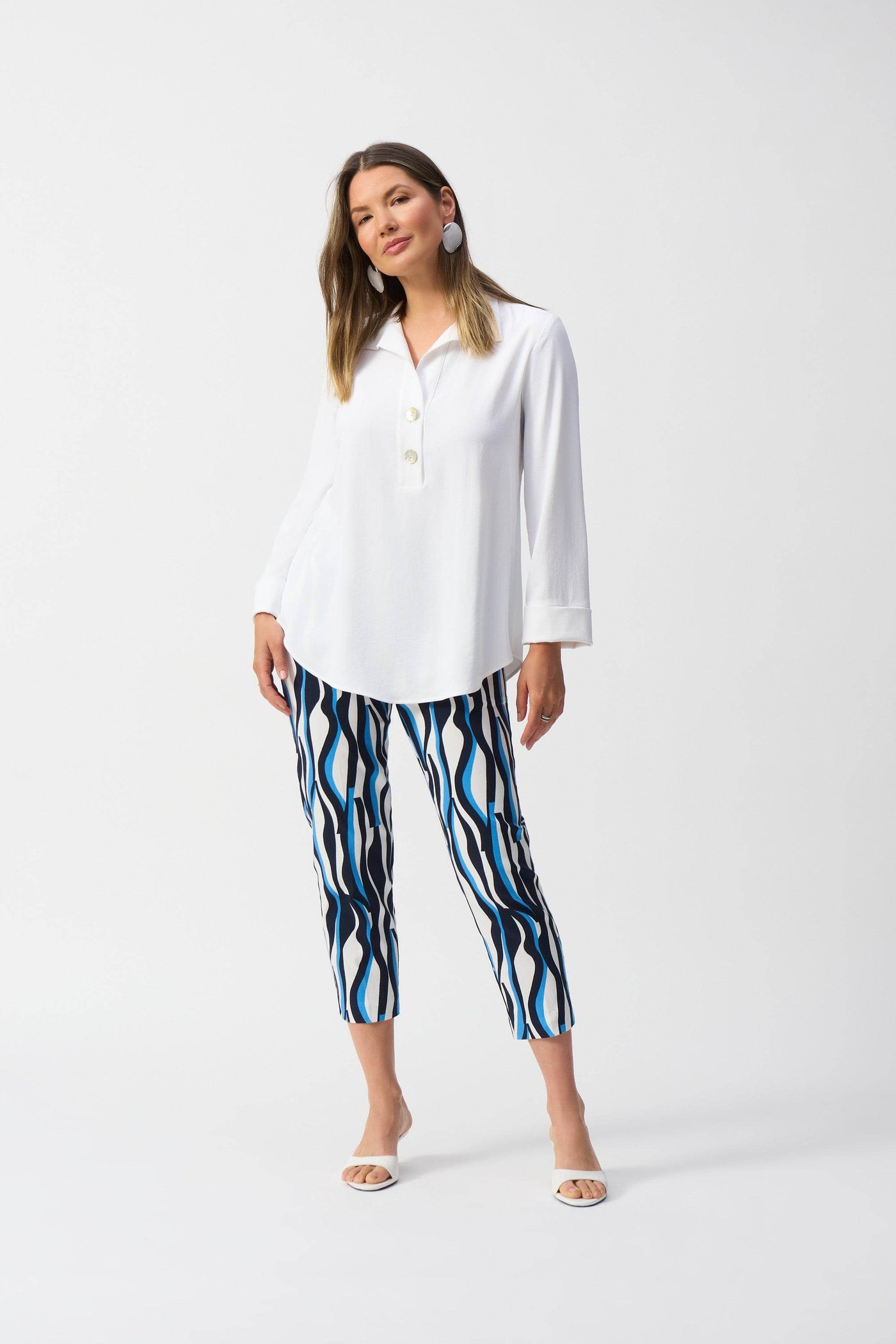 Eggshell Straight Top With Button Detail - Dream Pants
