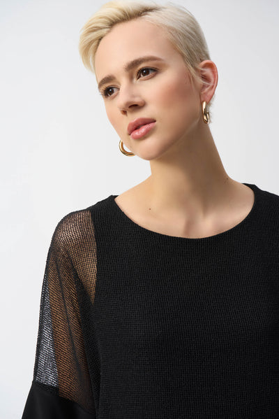 Mesh And Silky Knit Cocoon Top Joseph Ribkoff