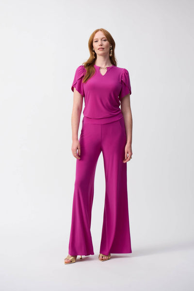 Silky Knit Short Sleeve Straight Top - Dream Pants