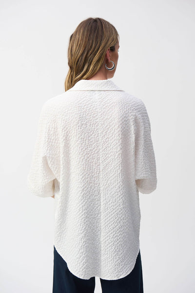 Seersucker Boxy High-Low Top - Dream Pants