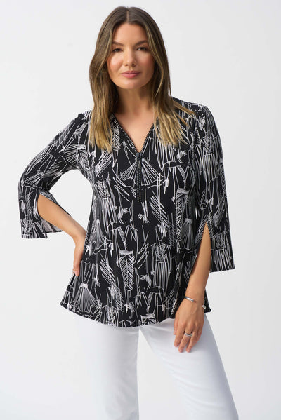 Silky Knit Conversational Print Tunic Joseph Ribkoff