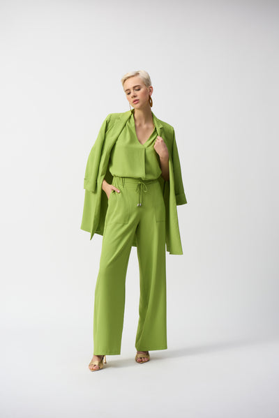 Textured Woven Wide-Leg Pants Joseph Ribkoff