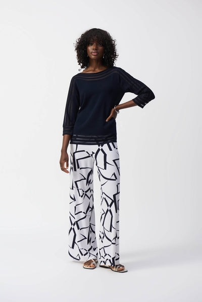 Silky Knit Geometric Wide Leg Pants - Dream Pants