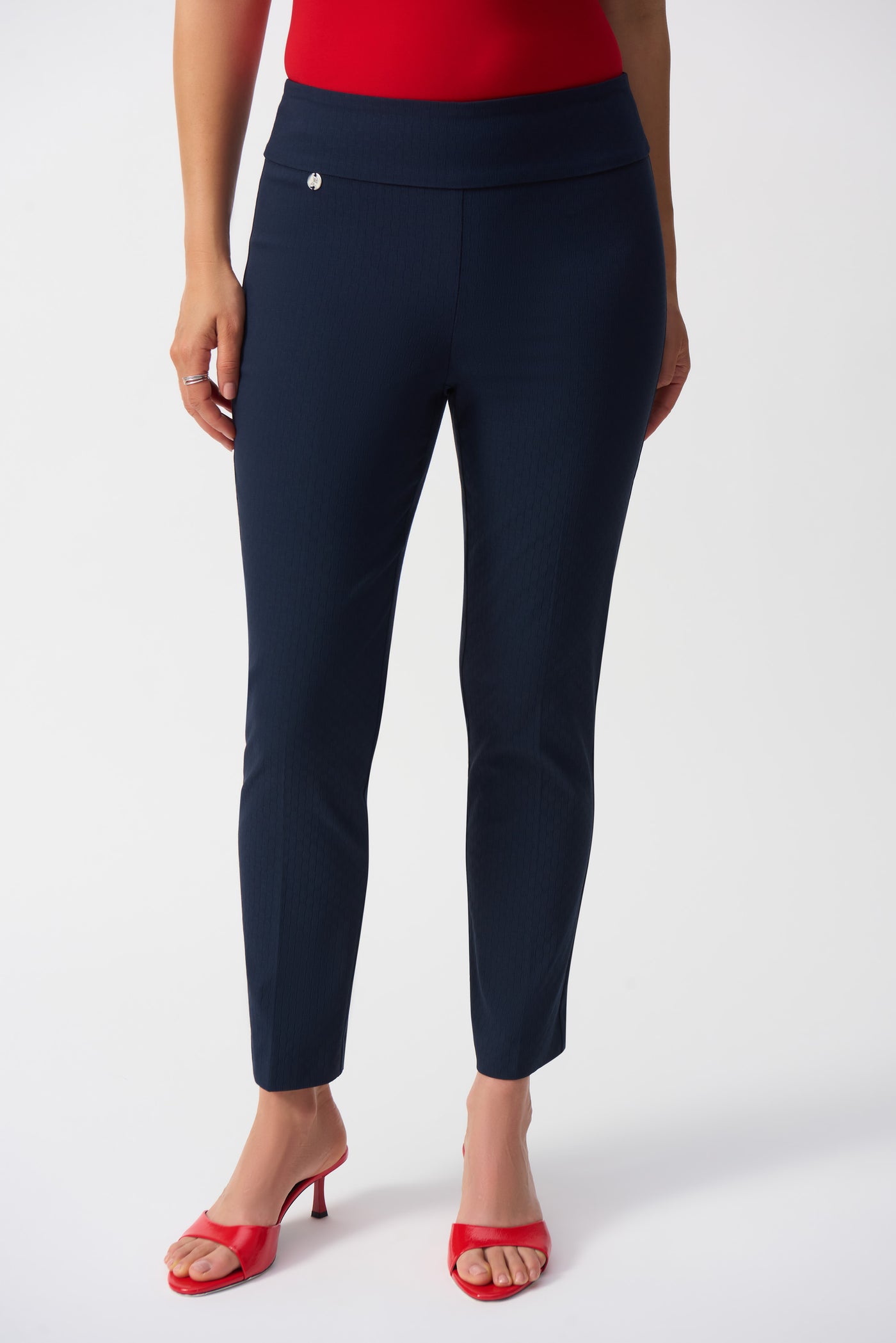 Textured Jacquard Crop Pull-On Pants Joseph Ribkoff