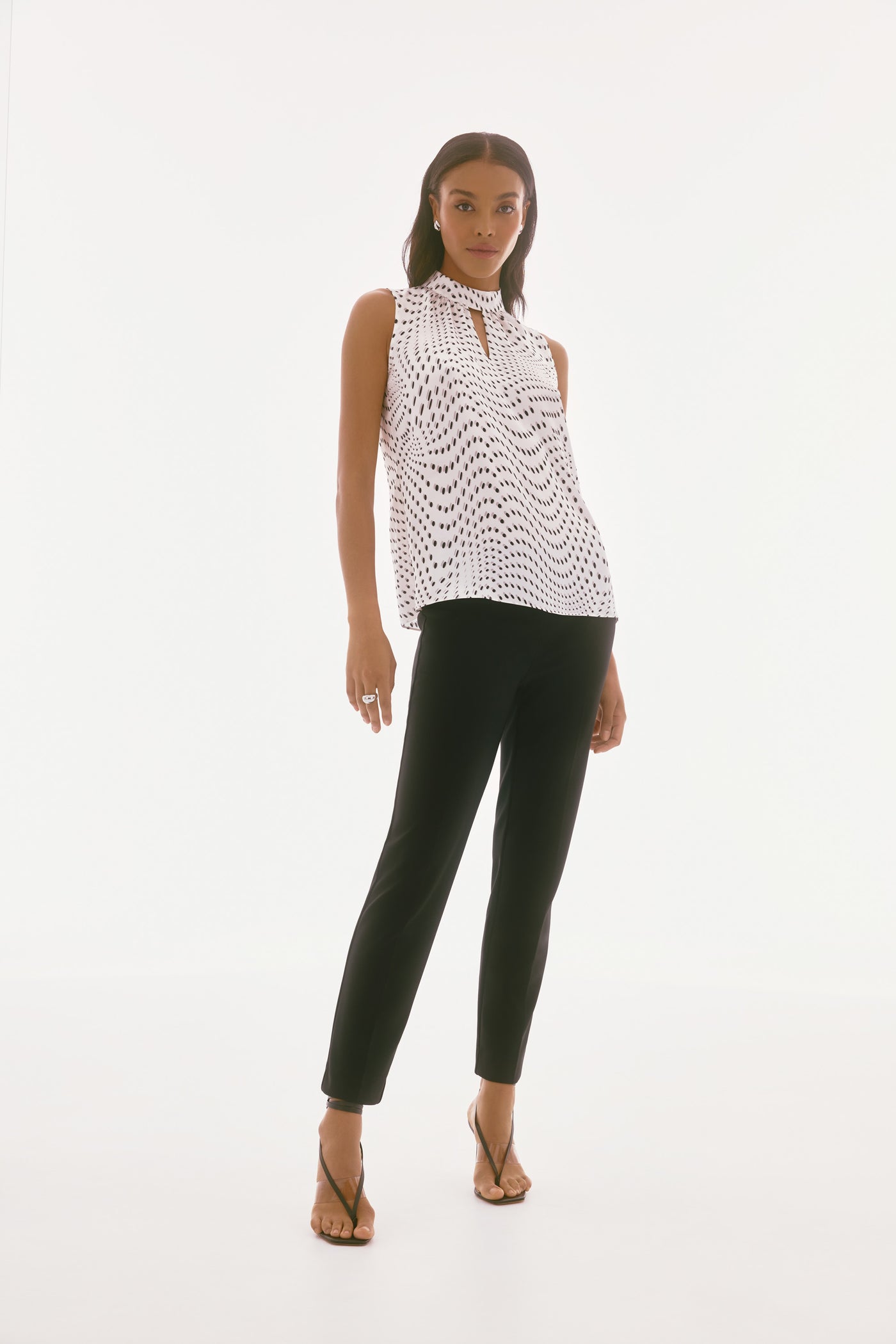 Satin Dot Print Sleeveless Top Joseph Ribkoff