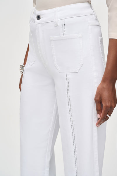 Culotte Jeans With Embellished Front Seam Joseph Ribkoff