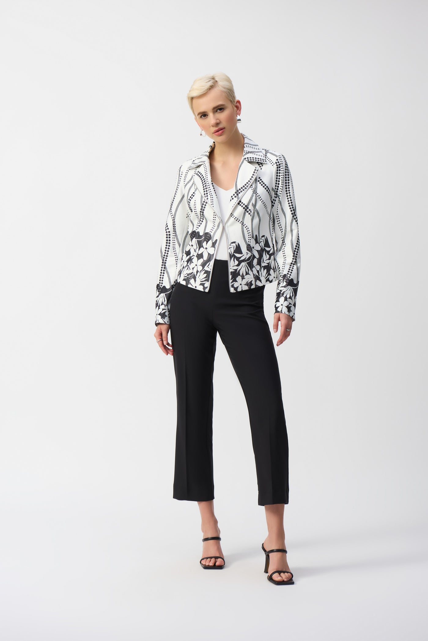 Faux Suede Floral Print Jacket Joseph Ribkoff