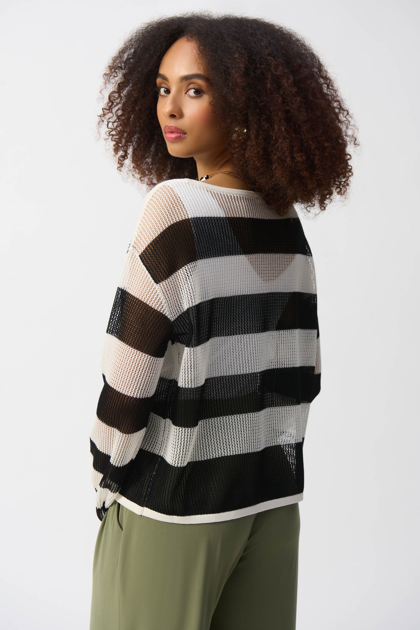 Striped Sweater Knit Pullover Joseph Ribkoff