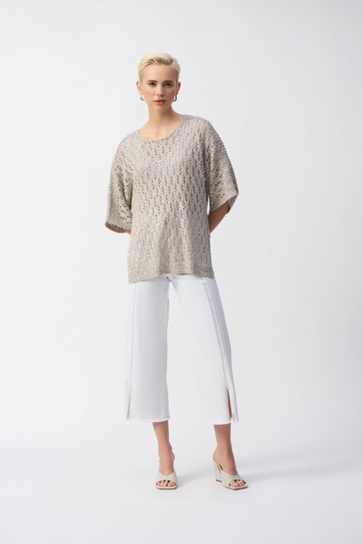 Pointelle Sweater Sequined Pullover Joseph Ribkoff