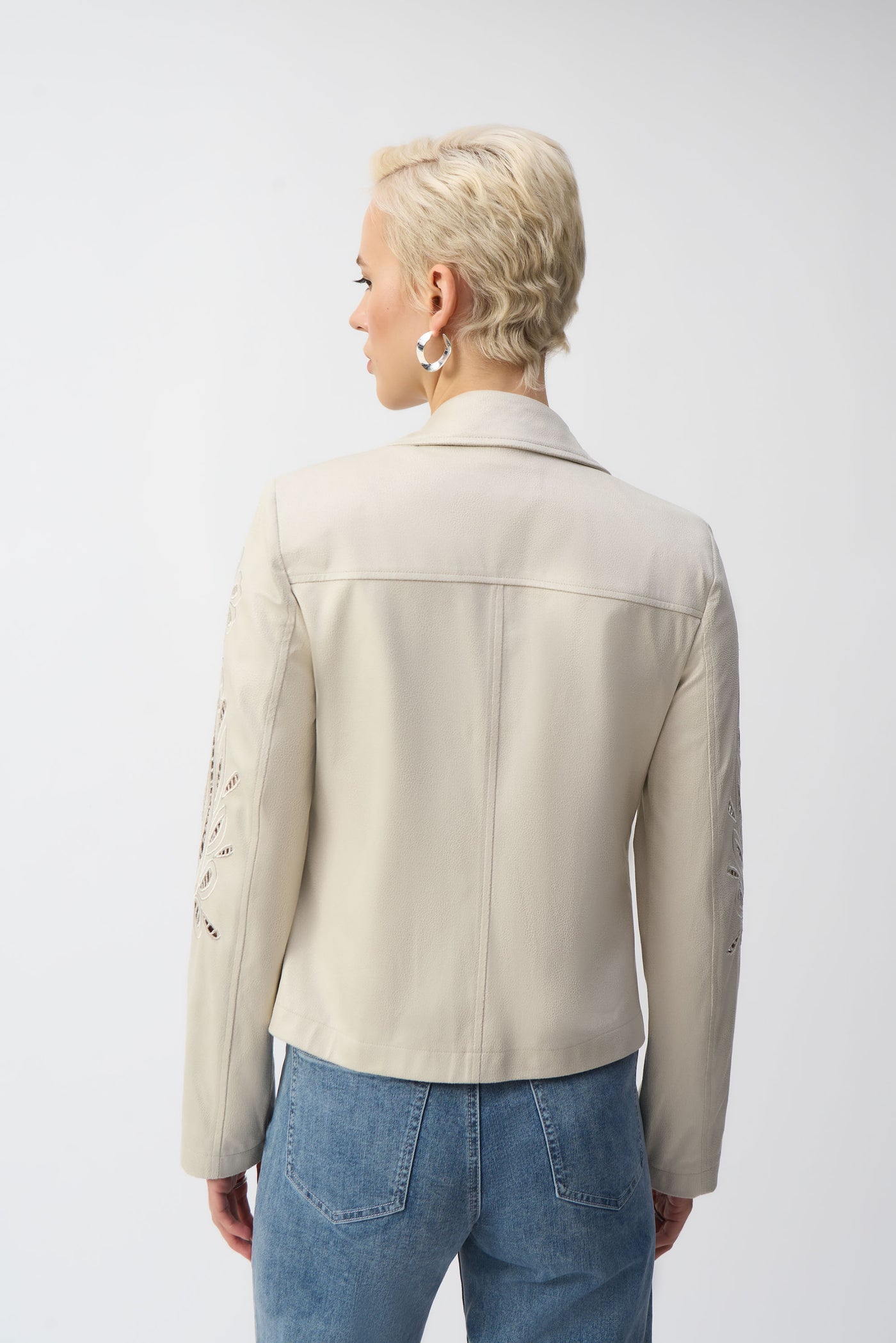 Foiled Faux-Suede Moto Jacket Joseph Ribkoff