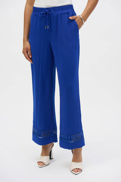 Gauze Wide-Leg Pants With Guipure Trim - Dream Pants