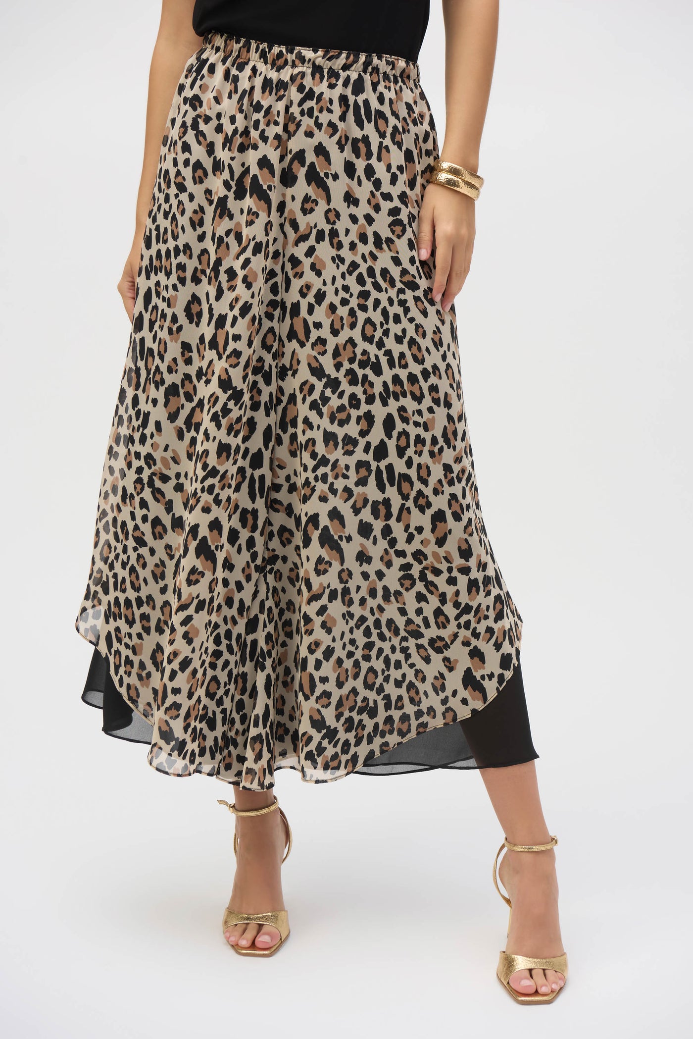 Chiffon Animal Print Reversible Culotte Pants