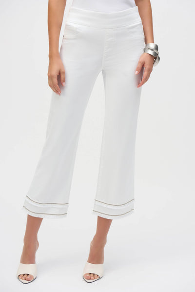 Stretch Straight Crop Pull-On Jeans with Beading - Dream Pants