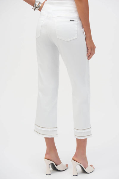 Stretch Straight Crop Pull-On Jeans with Beading - Dream Pants