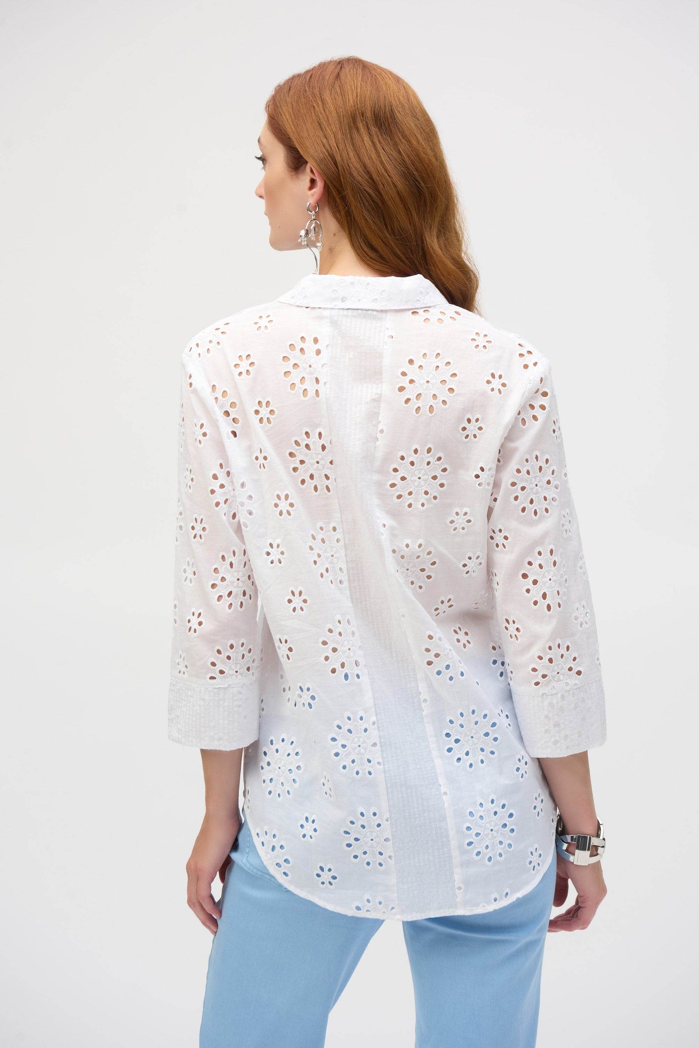 Cotton Embroidered Eyelet Boxy Blouse - Dream Pants